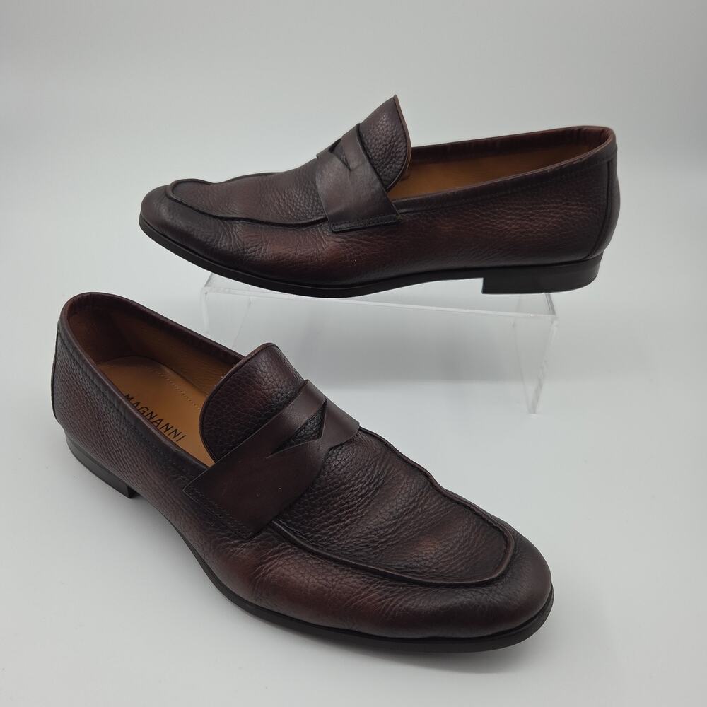 Magnanni Diezma II Brown Leather Penny Loafer Men EU 41.5 US 8.5 Spain Old Money